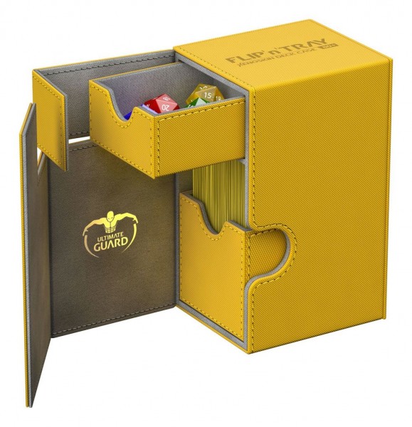 Luxuriöse Kartenbox mit Magnet-Verschluss, innovativer XenoSkin™-Oberfläche und Karten- und Zubehörfächern für den Schutz und die archivierungssichere Aufbewahrung von bis zu 80 Karten der Standardgröße (z.B. Magic the Gathering™, Pokemon™, usw.) in zwei 